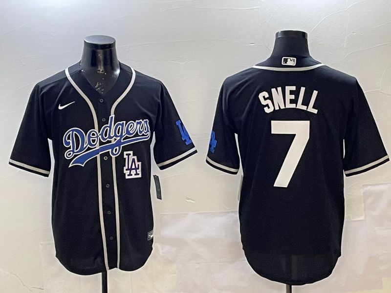 Men Los Angeles Dodgers #7 Snell Black Fashion Game 2025 Nike MLB Jersey style 5->los angeles dodgers->MLB Jersey